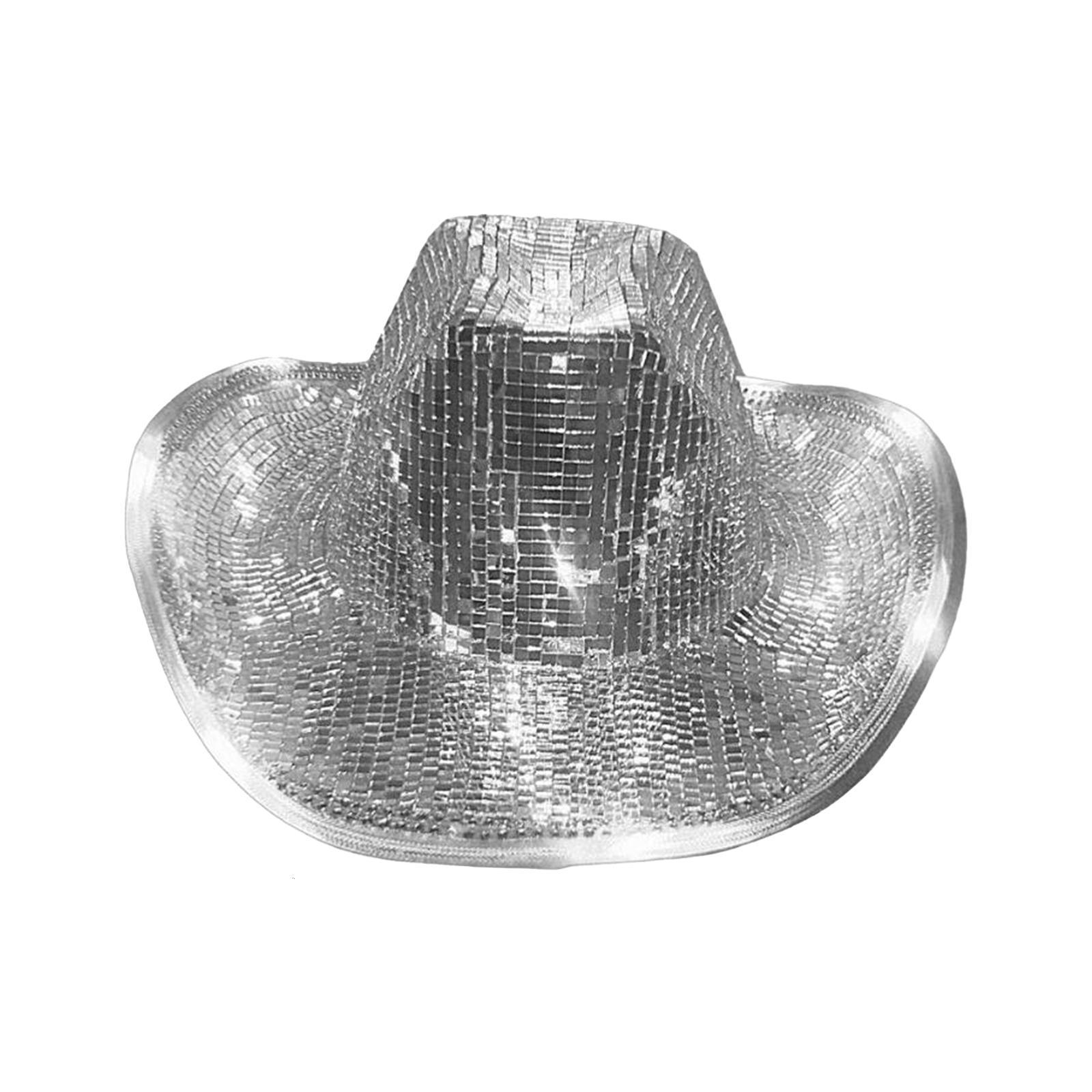 Cowboy Hat Wide Brim Glittered Cowgirl Hat for Men Women Girls Boys Wedding