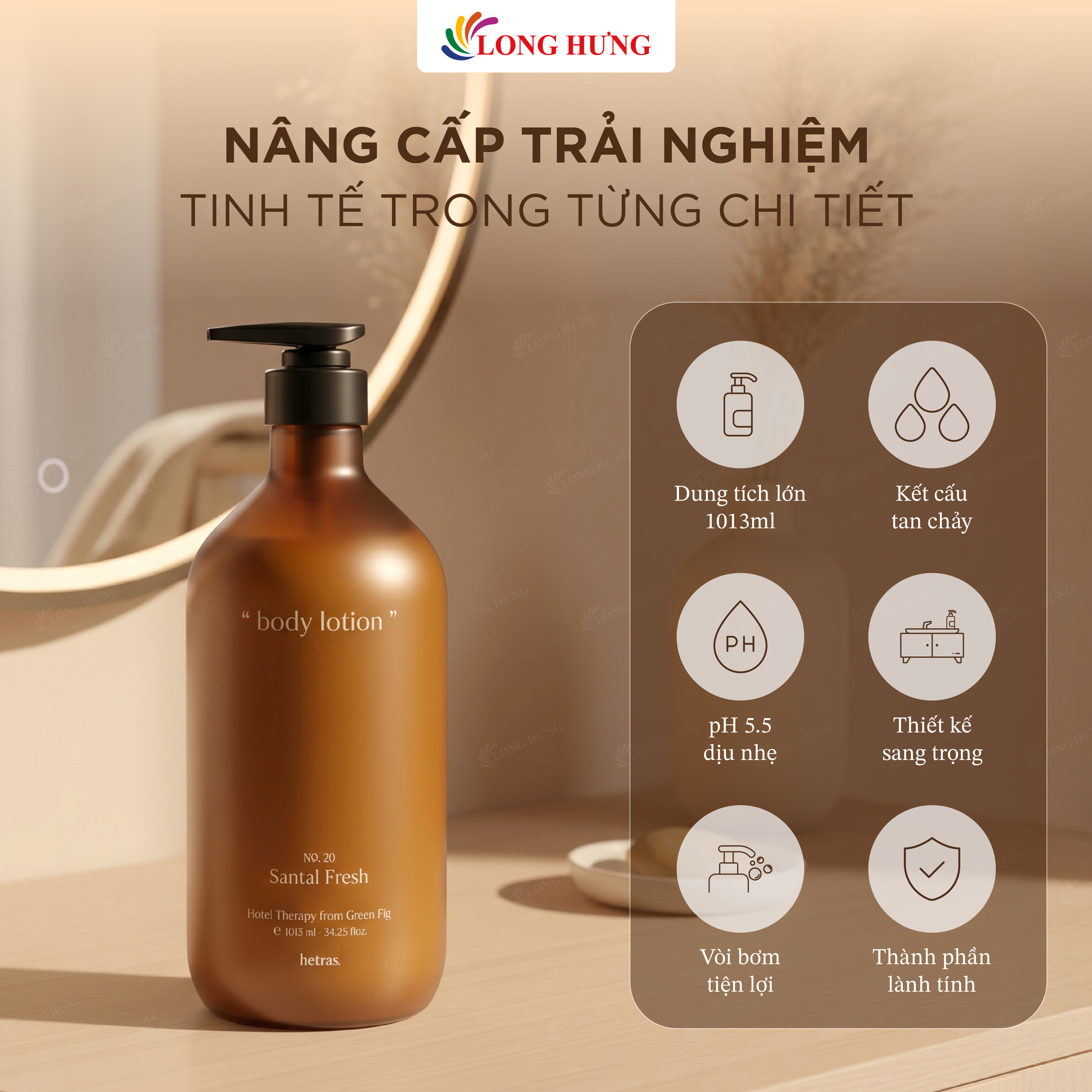 Sữa dưỡng thể hương nước hoa Hetras Therapy Body Lotion (1013 ml) - Hàng chính hãng