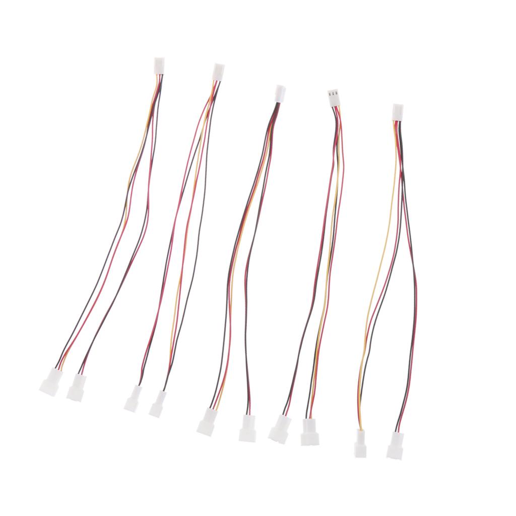 5pcs 3Pin PC Computer Fan Power Splitter Cable 3Pin to 2 Fan Y cable adapter