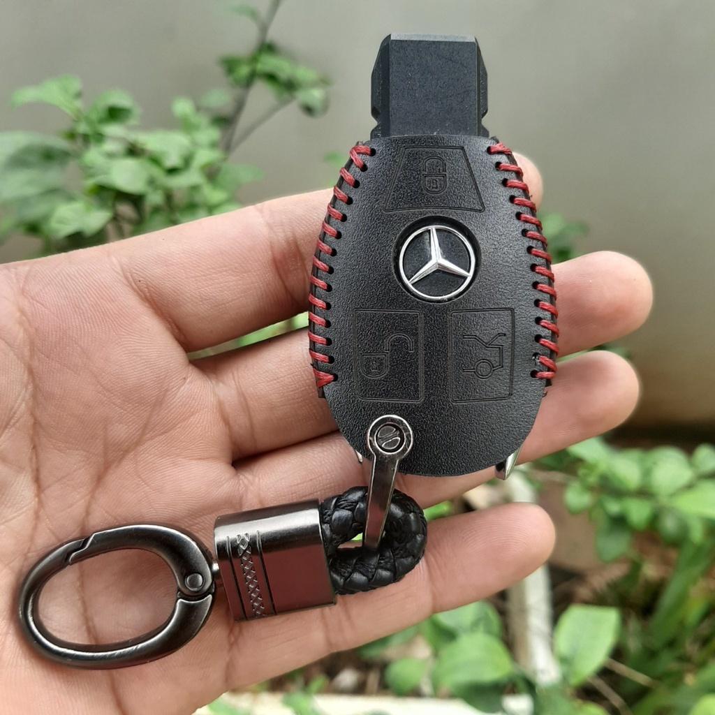 Bao da chìa khoá Mercedes C class, E class, GLK, GLC, ML ... chìa mec bằng da bò, bảo hành 24 tháng, nhiều mầu,
