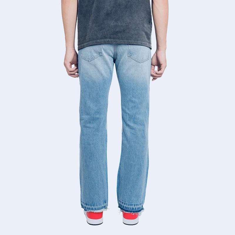 Quần Jean Nam Flare Denim Xanh Nhạt Ống Loe Phom Rộng Phong Cách Đường Phố Nhất Năng Động - TLB Vietnam