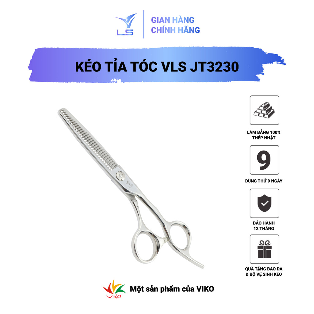 Kéo tỉa tóc VLS làm mỏng tạo tầng tóc quai offset vênh đỡ ngón cố định JT3230