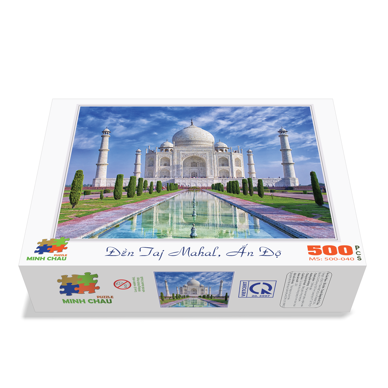 Bộ Tranh Xếp Hình Minh Châu 500 Mảnh – Đền Taj Mahal, Ấn Độ (Kích Thước 40x50cm)