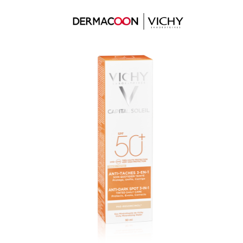 Kem Chống Nắng Giảm Thâm Nám SPF50+ Vichy Capital Soleil UVB+UVA Anti DarkSpot 3in1 50ml