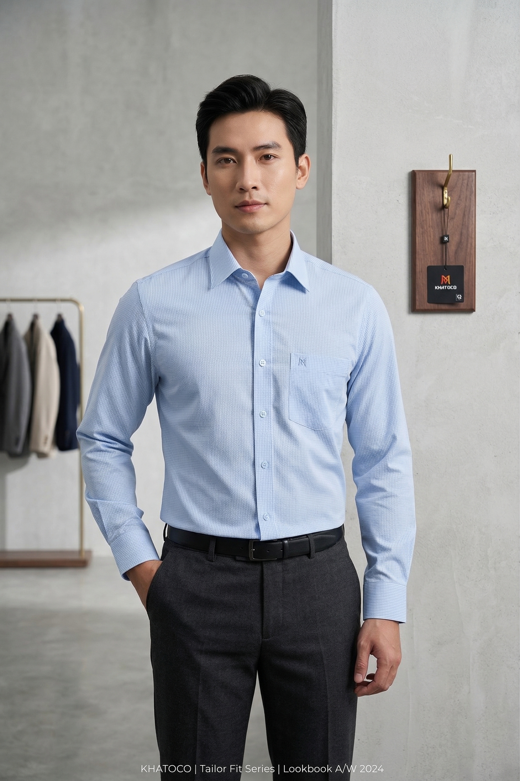 Áo sơ mi nam tay dài Khatoco (M-2XL)