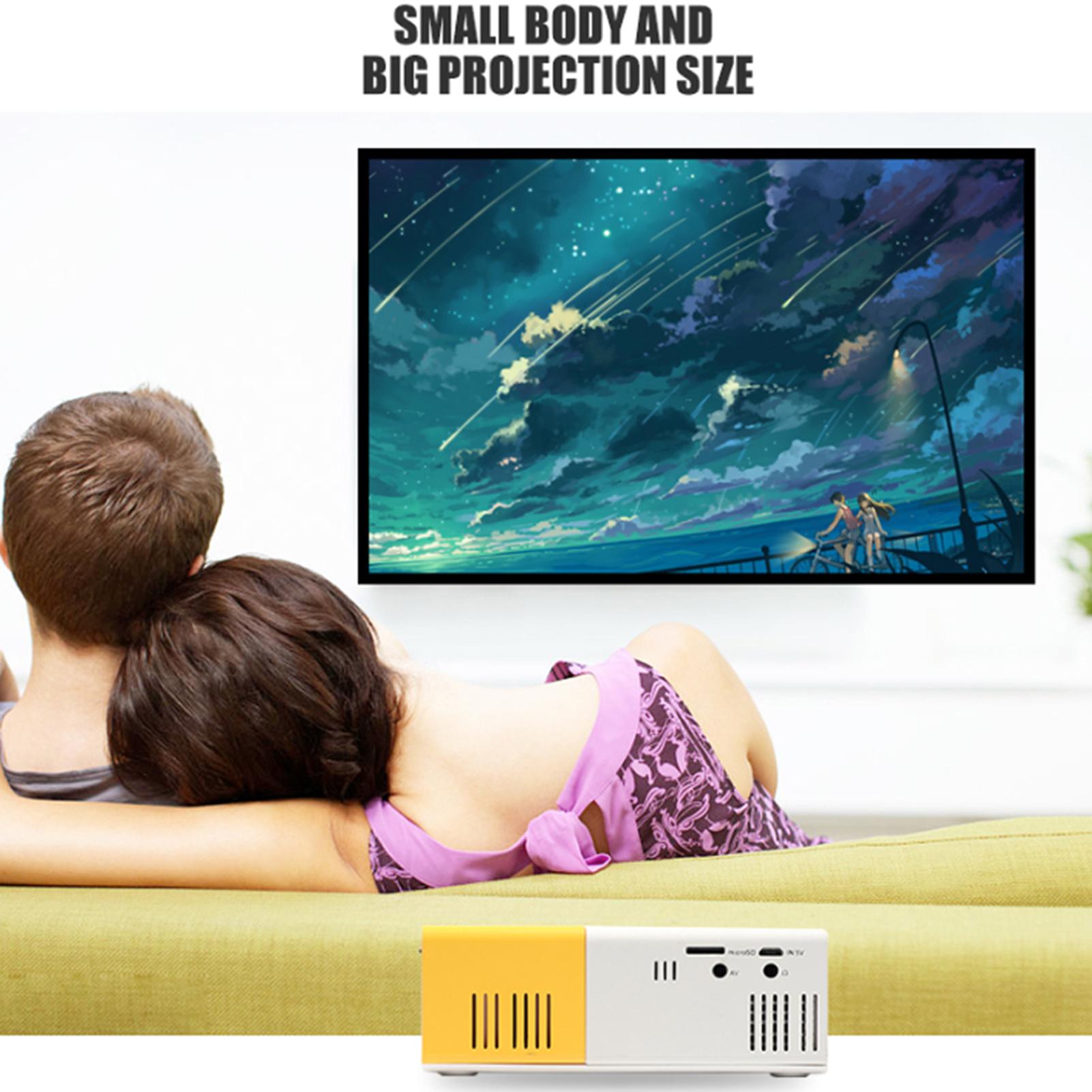 Máy chiếu mini gia đình ngoài trời độ phân giải HD, có cổng USB, Giao diện AV điều khiển từ xa Đèn LED 400 lux