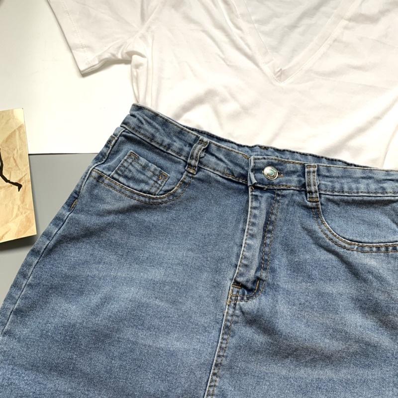 Chân váy jeans dáng ngắn basic chất đẹp co dãn