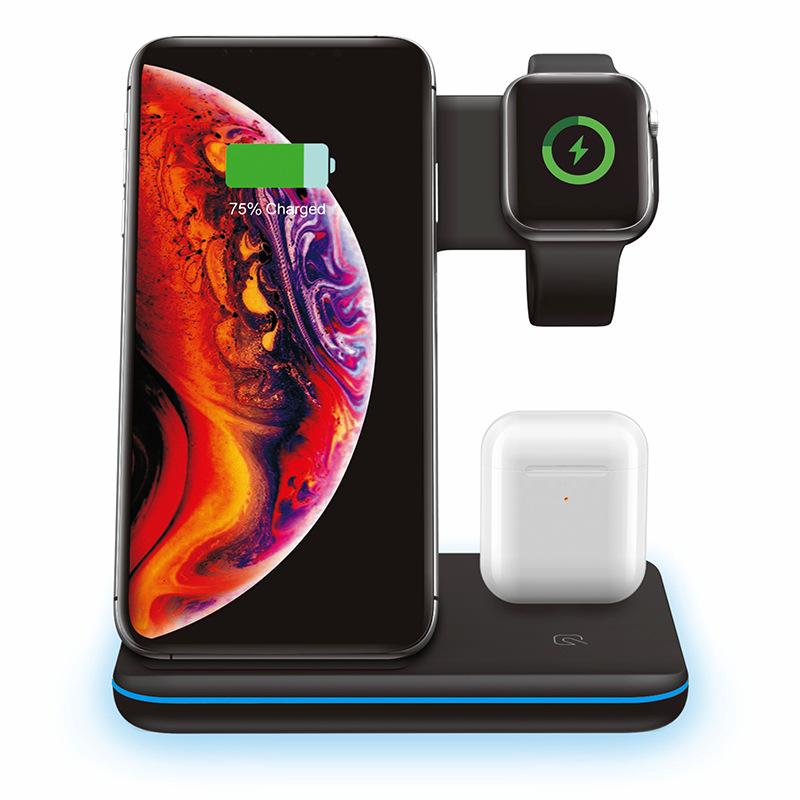 Ưu đãi đặc biệt cho đồng hồ điện thoại di động Apple bộ sạc không dây hai trong một sạc nhanh khung dọc đế sạc không dây đa chức năng