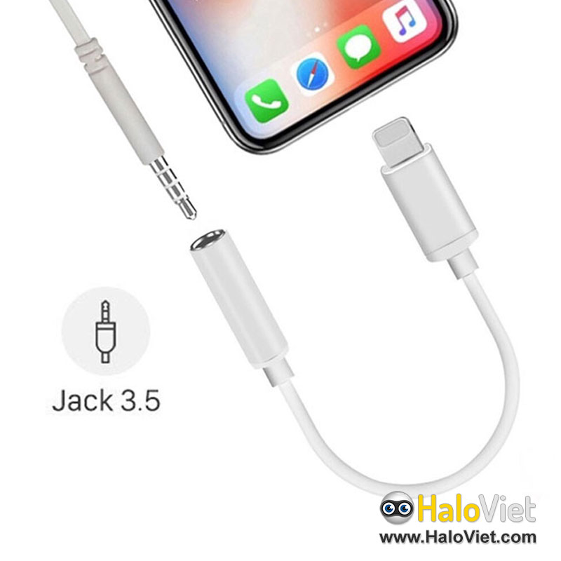 Dây cáp chuyển đổi từ cổng sạc sang jack cắm tai nghe 3.5mm cho iPhone / iPad chất lượng cao