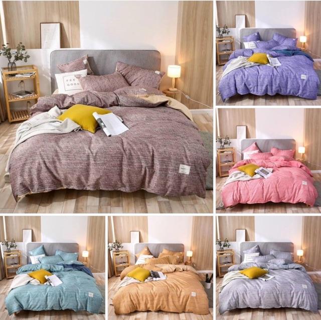 Set Chăn Ga Gối Cotton Tici Hàng Nhập Khẩu Cao Cấp 4 Món 6 Màu Bắt Mắt