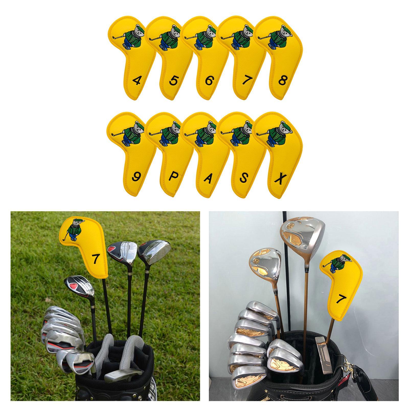 10Pcs Golf Iron Headcover Protector Guard Outdoor Sports Golf Accessories 4-9,P,S,A,X Gift for Golfers Golf Wedge Covers Club Head Cover
