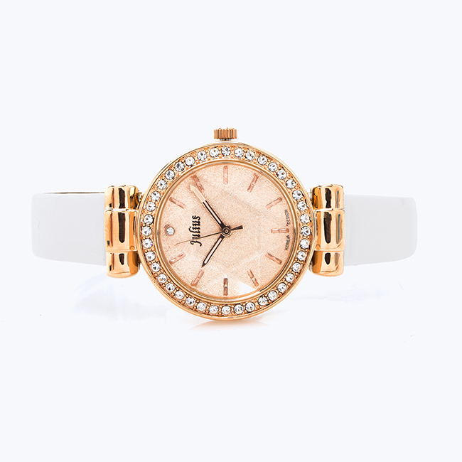Đồng Hồ Nữ Dây Da Julius JA-778D (30mm) - Dây Trắng