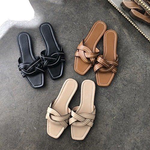 Dép Quai Chéo Thiết Kế Đơn Giản Thoải Mái Cho Nữ