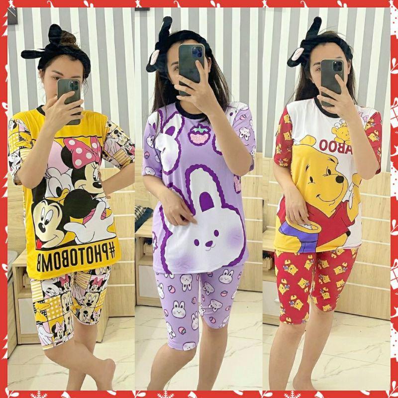 Bộ ngố thun lạnh in 3D bé gái size đại cồ - Đồ bộ bé gái