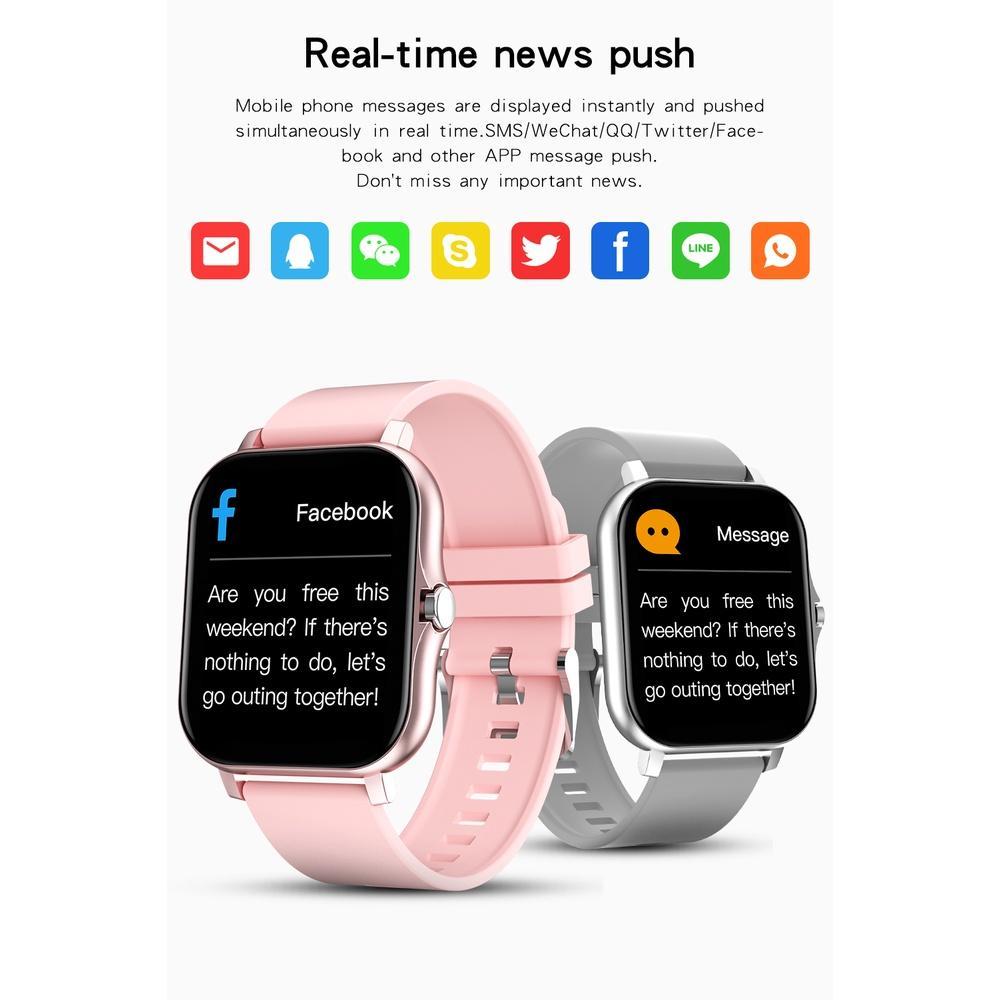 Đồng Hồ Thông Minh Màn Hình Cảm Ứng 1.69 inch Hỗ Trợ Theo Dõi Sức Khỏe Android IOS