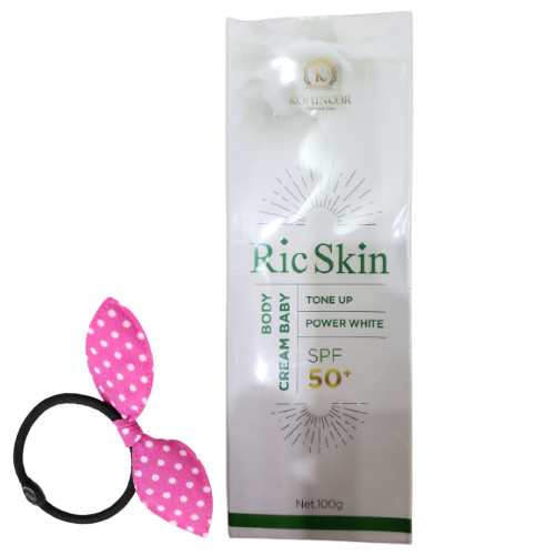 Kem Chống Nắng Ric Skin Body Cream SPF 50+, Nâng Tone, Trắng Da, Tặng Kèm Cột Tóc Tai Thỏ Màu Ngẫu Nhiên