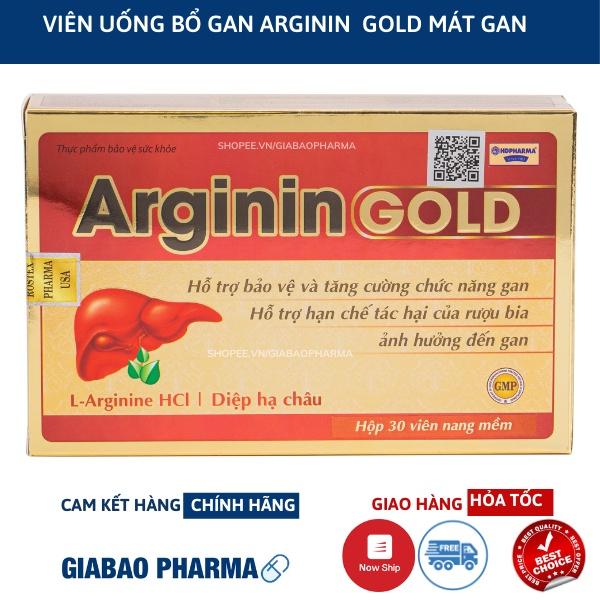 Bổ gan ARGININ GOLD bảo vệ gan , làm mát gan , giải độc gan , hạ men gan - Hộp 30v/60v