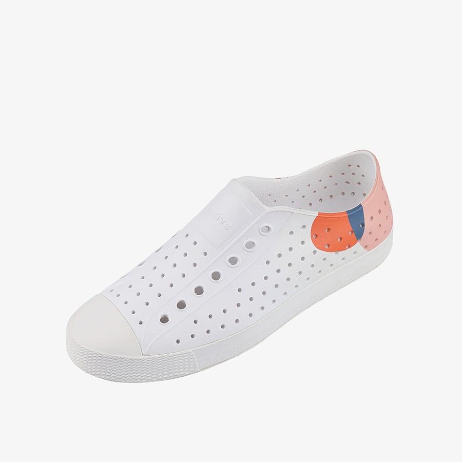 Giày Lười Unisex Native Jefferson Block - Shell White/ Shell White/ Parfait Dot Block - 39