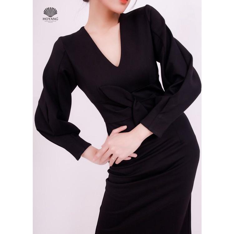 Đầm Body Đen Tay Dài Thanh Lịch HOYANG DHY13