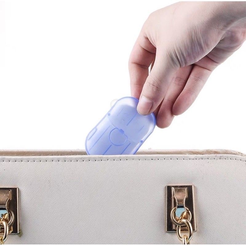 Hộp Xà Phòng Giấy Du Lịch dùng 1 Lần - Xà Bông Rửa Tay Dạng Miếng Tiện Lợi khi mang đi Du Lịch