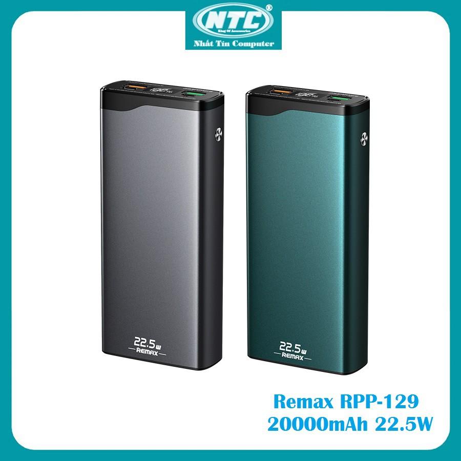 Pin sạc dự phòng Remax RPP-129 20000mAh sạc nhanh QC3.0 max 22.5W, Type-C PD 18W - Hàng Chính Hãng