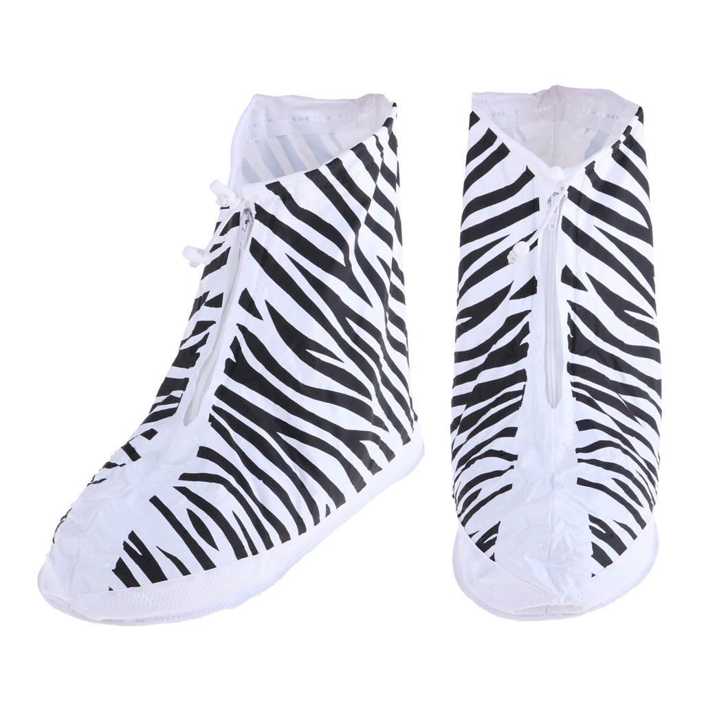 Waterproof Shoe Covers Reusable Overshoes Galoshes Anti-Slip Boots Protector with Zipper Closure