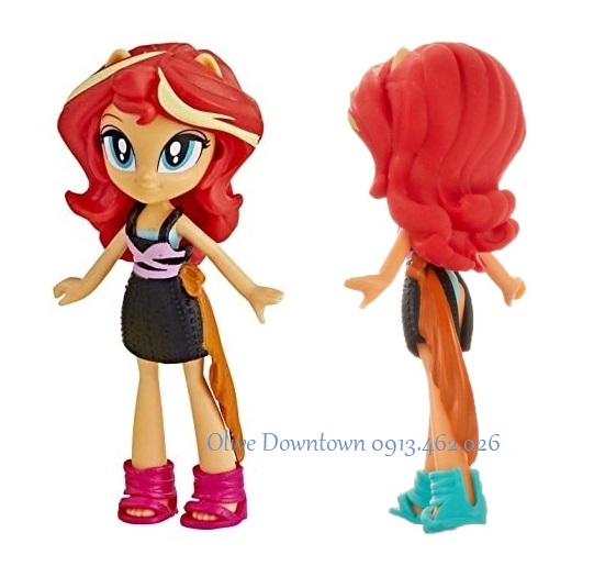 Set Búp bê 10cm kèm 10 món Phụ kiện Thời trang khác nhau - Nhân vật Sunset Shimmer tóc đỏ