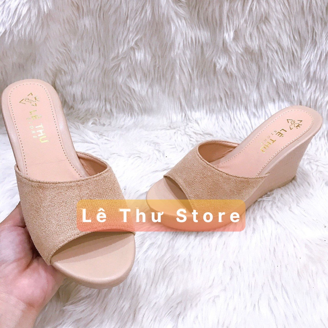 Dép xuồng 6, 9 phân quai nhung bản lớn đế nhẹ êm LT