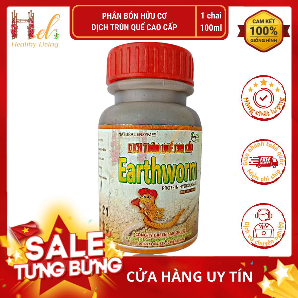 Phân Bón Hữu Cơ Dịch Trùn Quế earthworm 100ml