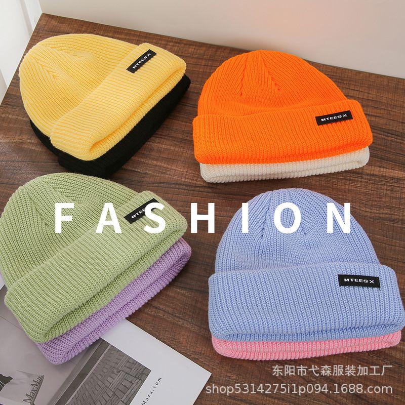 Mũ len dệt kim beanie Thêu MTEESX Hàn Quốc thời trang unisex thu đông giữ ấm cho nam nữ