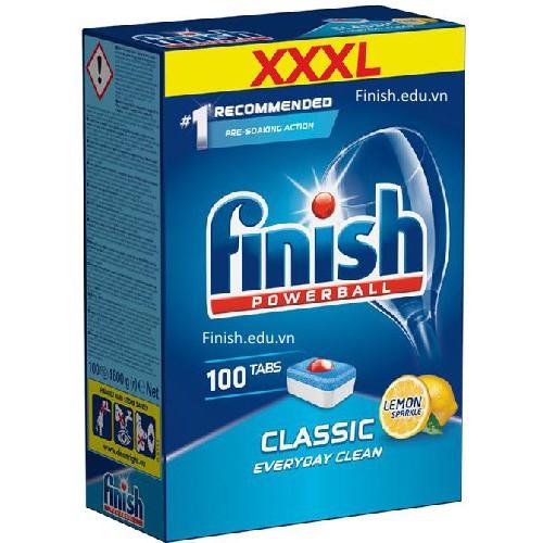 Hộp Finish 100 viên dùng cho máy rửa bát chén ( NK Đức )