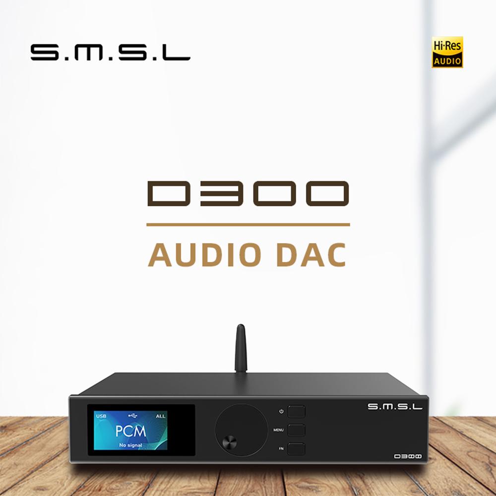 SMSL D300 Bluetooth 5.0 Decoder DAC ROHM BD34301EKV CHIP XMOS DSD512 PCM768KHZ Bộ giải mã LDAC với đầu ra điều khiển từ xa XLR/RCA