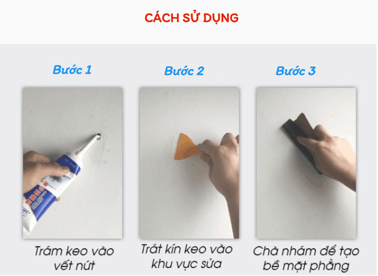 KEO VÁ TƯỜNG MÀU TRẮNG TẶNG KÈM GẠT VÀNG + VÒI TRẮNG