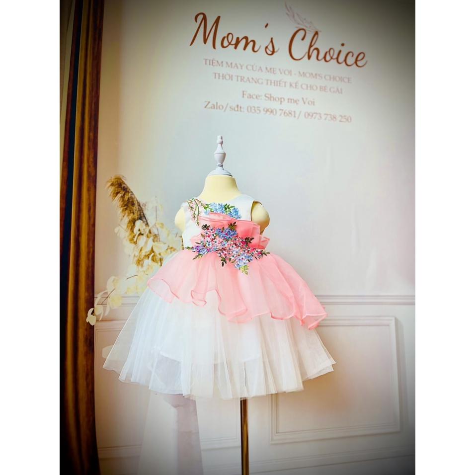 Váy công chúa, đầm công chúa cho bé gái màu trắng cho bé từ 1 -10 tuổi Mom's Choice