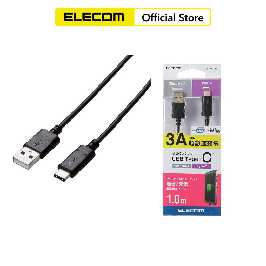 Dây cáp USB chuẩn C (A - C) 1.0m ELECOM MPA-AC10N - Hàng chính hãng