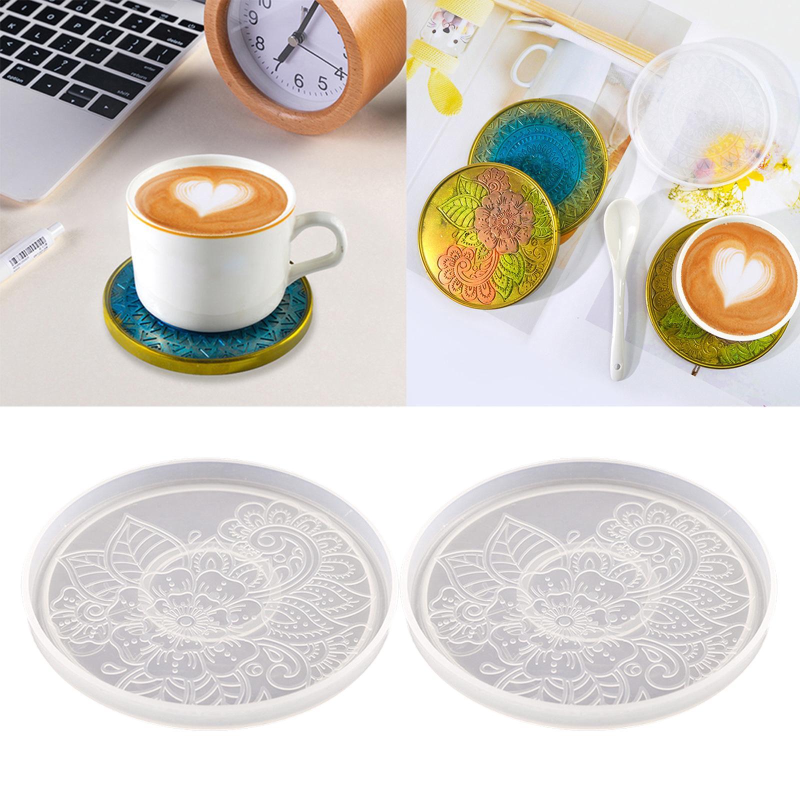 2 Pack Resin Coaster Molds, Resin Casting Round Geode Coaster Silicone Molds for Epoxy Resin
