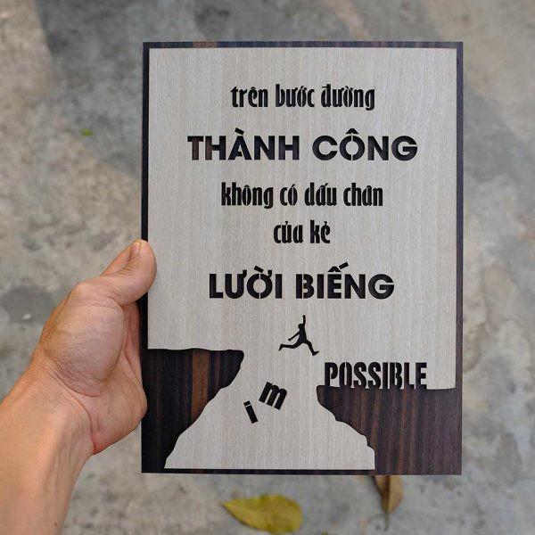 Tranh treo tường Gỗ trang trí phòng tạo động lực được làm bằng gỗ mdf phủ venner 2 lớp cao cấp