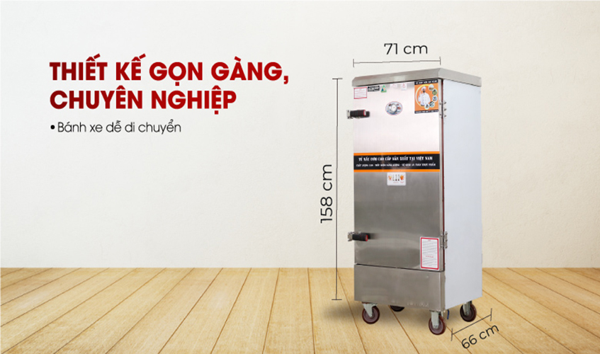 Tủ Hấp Giò Chả, Thực Phẩm 72 Kg Dùng Điện 12 Khay Việt Nam NEWSUN, Năng Suất Cao - Hàng Chính Hãng