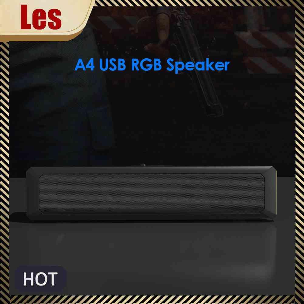 Loa Nghe Nhạc A4 6W RGB Cổng USB Có Dây Cho PC / TV