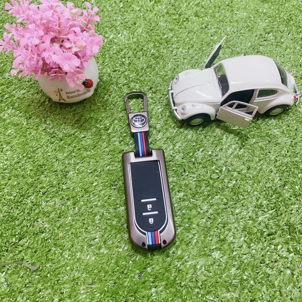 Ốp khóa kim loại phản quang-Ốp Chìa Khóa Xe Toyota Rush Wigo Avanza Hợp Kim Kẽm 2 Nút bảo vệ chìa khóa