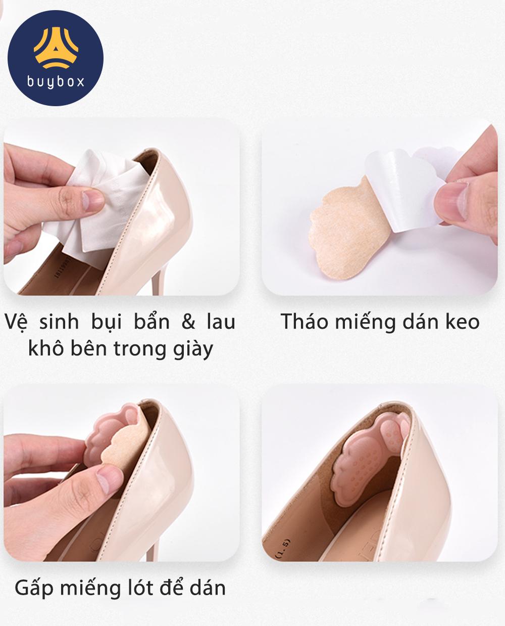 Combo 2 cặp Lót gót giày 4D hình cánh bướm có mặt gai silicone chống trầy rách da và chống tuột gót chân - buybox - BBPK70_2