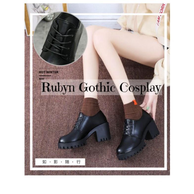 Giày Boots cao gót mẫu mới, giày cao gót phong cách gothic (Size 35 - 40 )