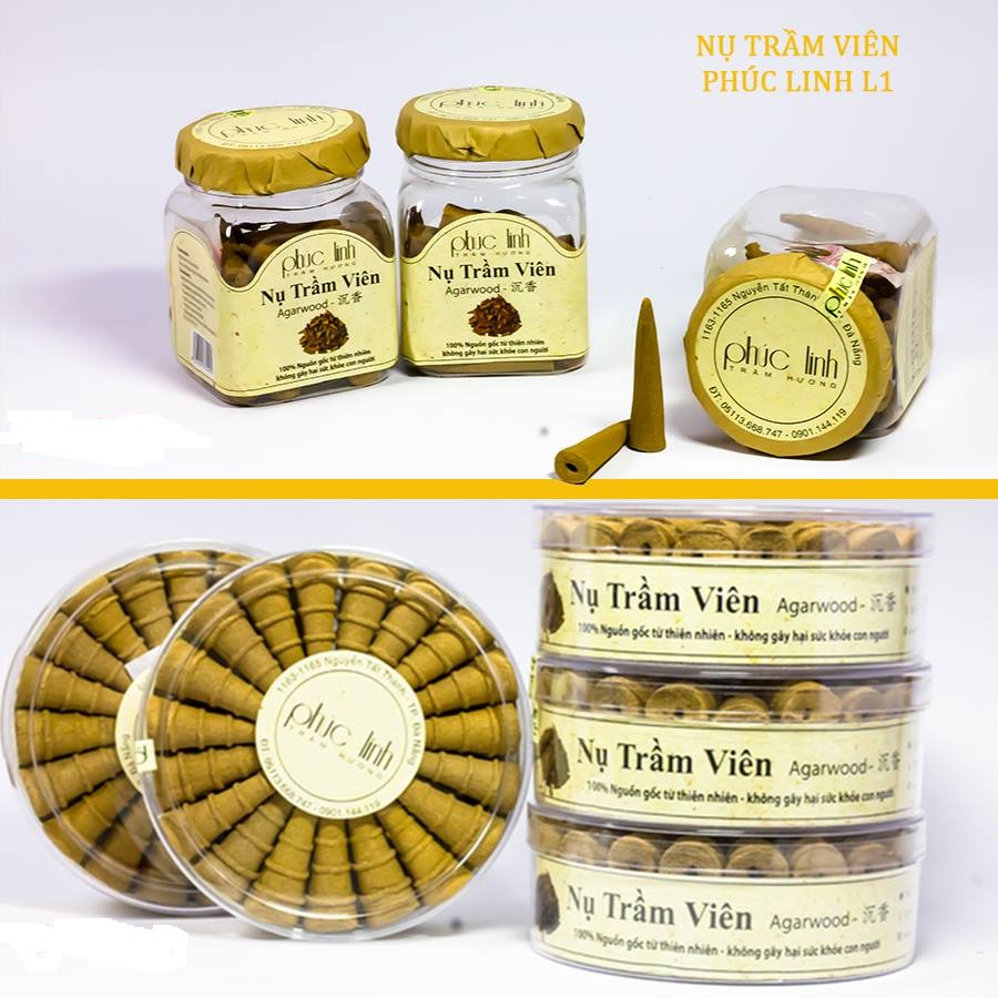 NỤ TRẦM PHÚC LINH VIÊN LỚN LOẠI I, HỘP 38 VIÊN, THỜI GIAN XÔNG 25P/ VIÊN