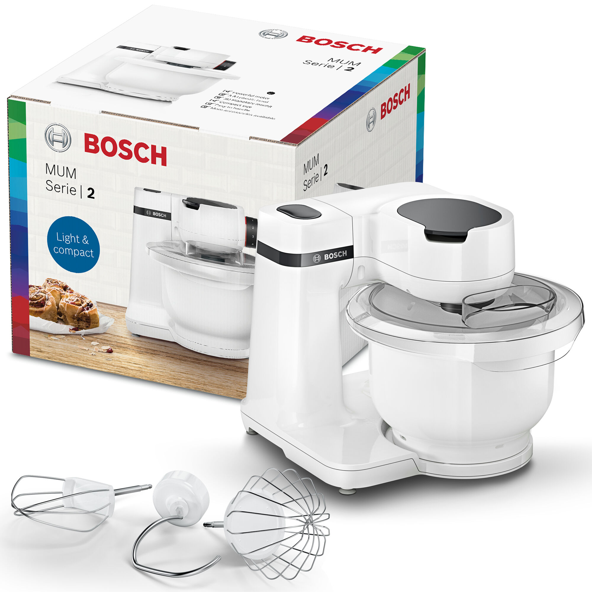 Máy xay trộn đa năng Bosch MUMS2AW00 700W 3.8L 4 tốc độ (trắng) - Hàng chính hãng