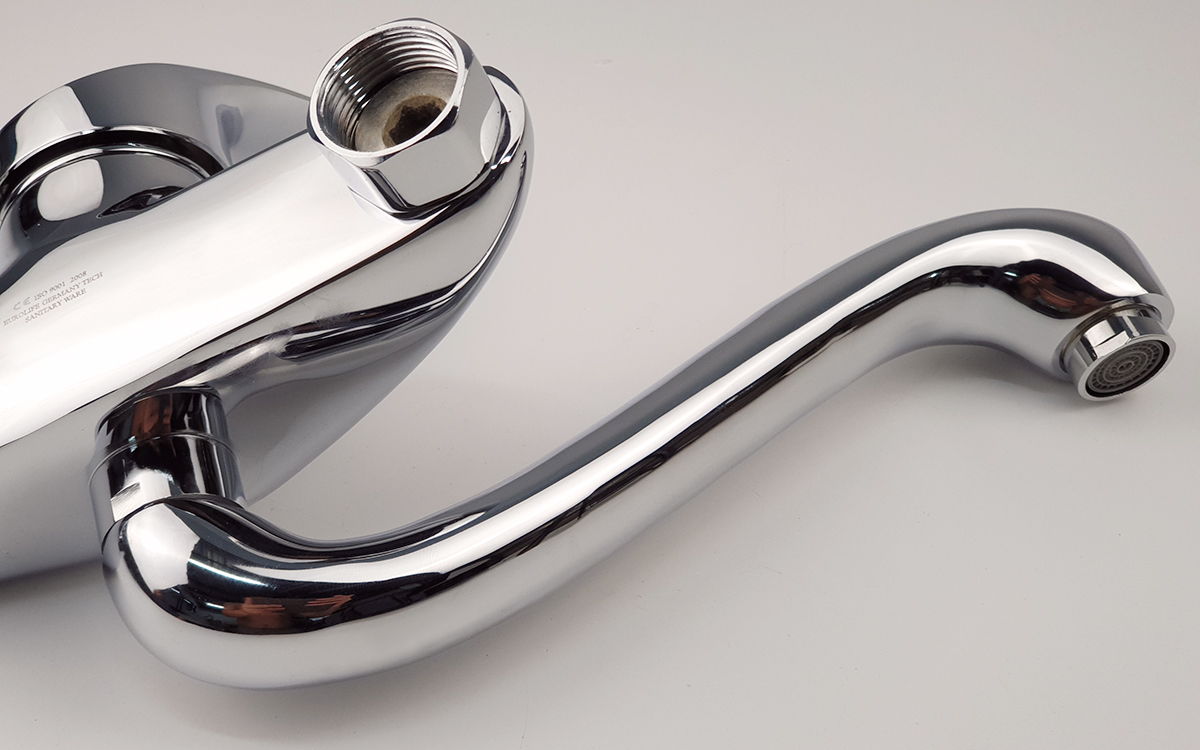 Tên sVòi rửa chén âm tường nóng lạnh Đồng mạ Chrome Eurolife EL-T015AT (Trắng bạc)