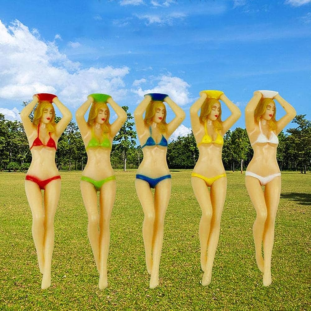 Tee golf bằng nhựa nhiều màu sắc Bikinii Girl, que đỡ bóng chơi golf giá rẻ hình cô gái màu sắc ngẫu nhiên