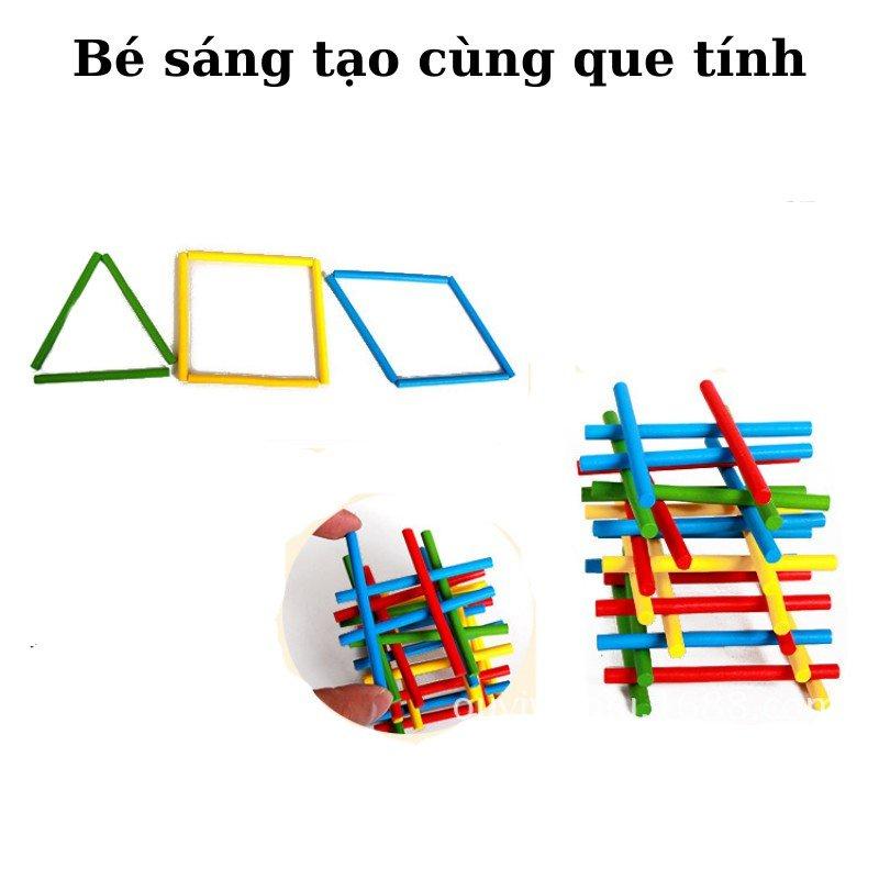 Hộp Đồ Kết Hợp Số + Đồng Hồ + Que Tính+ Bảng Bằng Gỗ Giúp