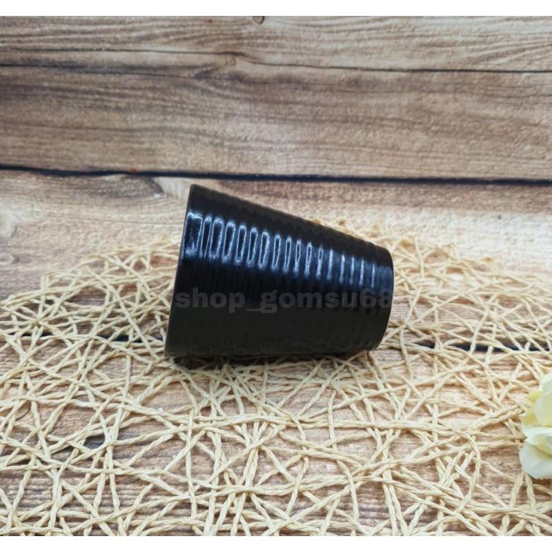 Cốc ly sứ dáng trụ cao 10cm dung tích 150ml tráng men 2 màu phong cách Vintage sang chảnh hiện đại