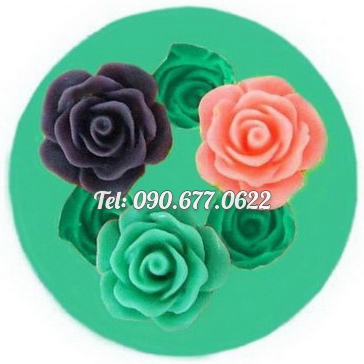 Khuôn silicone làm rau câu 3 hoa hồng - Mã số 1161