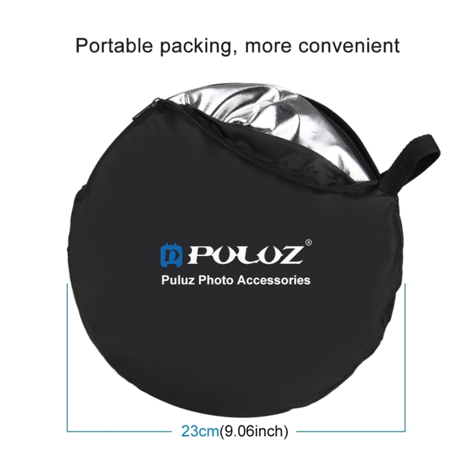 For PULUZ 5 in 1 Flexible 60/80/110cm Collapsible Photo Studio Background Round Translucent/Silver/Gold/White/Black Photography Reflector Set